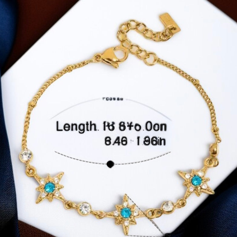 Blue Stone Chain Bracelet