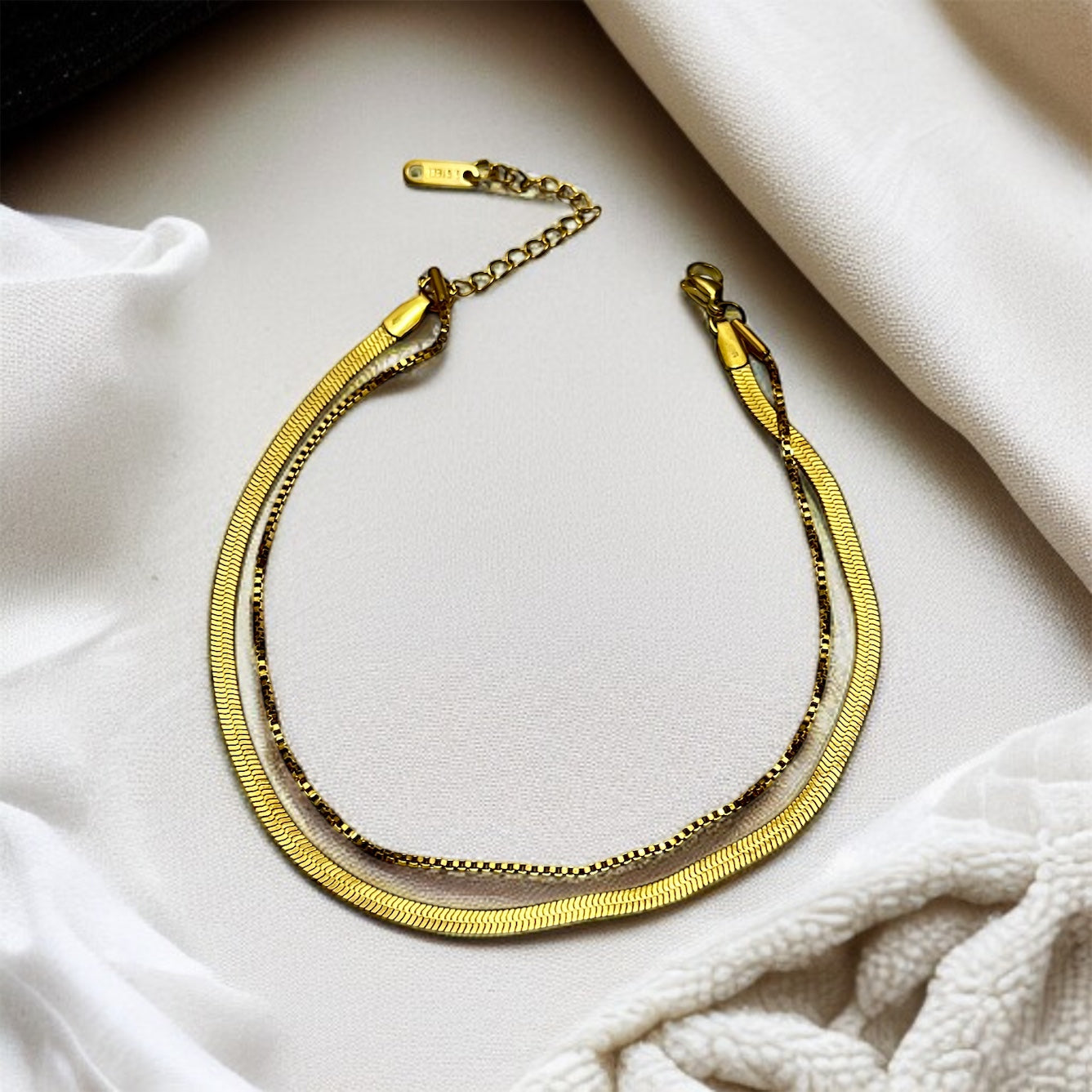 Gold Double Chain Bracelet