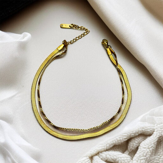 Gold Double Chain Bracelet