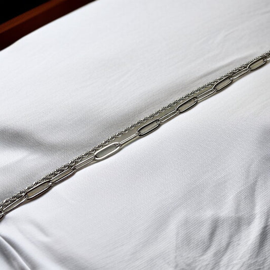 Silver Double Chain Bracelet