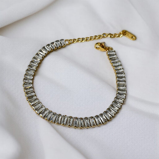 White Crystal Chain Bracelet