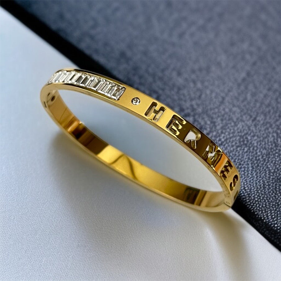 Brand Inspired AD Studded Bracelet