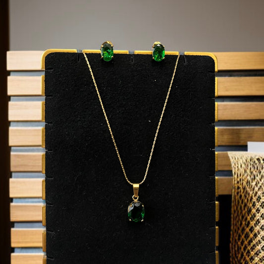 Pendant Studs Necklace Combo Set