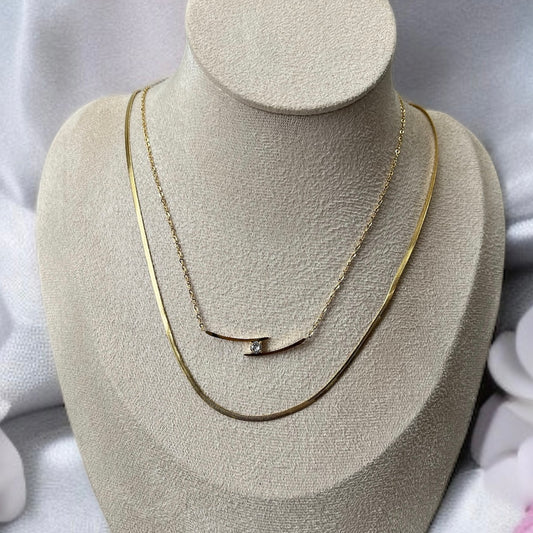Double Chain Pendant Necklace