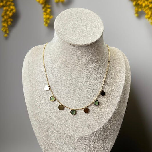 Mint & Gold Heart Necklace