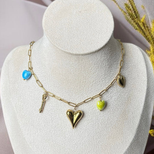 Heart Charms Chain Necklace
