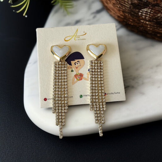 Heart Tennis Drop Earrings