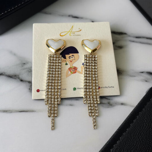 Heart Tennis Drop Earrings