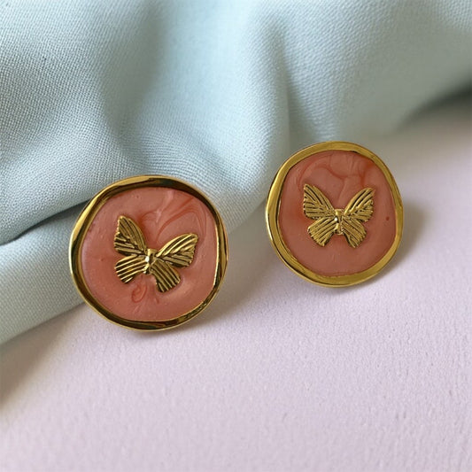 Enamel Butterfly Studs Earrings