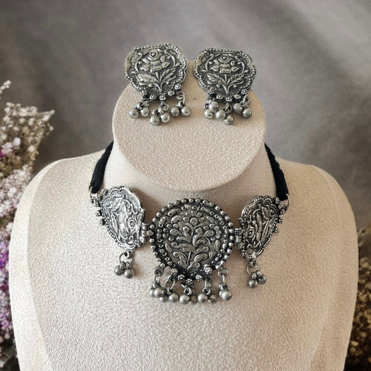 Antique Oxidised Necklace Set