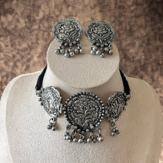 Antique Oxidised Necklace Set