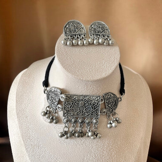 Antique Oxidised Necklace Set
