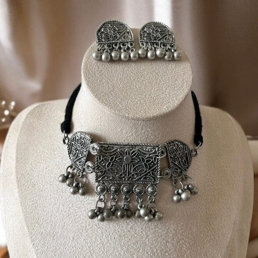 Antique Oxidised Necklace Set