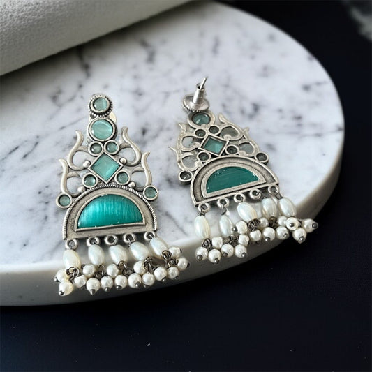 Mint Drop Silver Earring