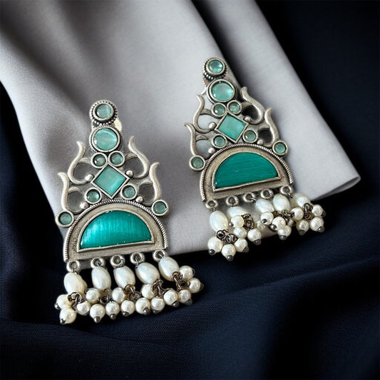Mint Drop Silver Earring
