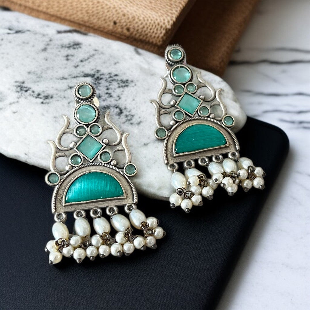 Mint Drop Silver Earring