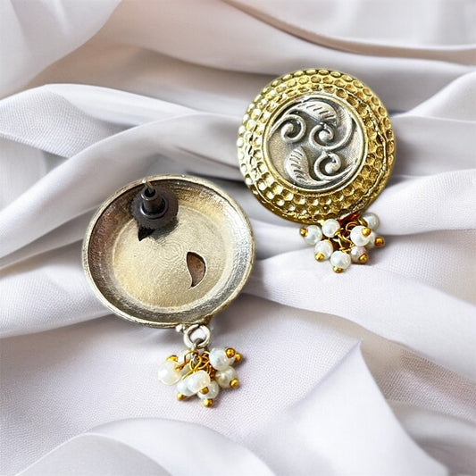 Dual Tone Studs Earrings