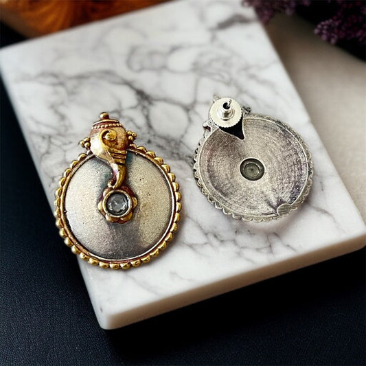 Dual Tone Studs Earrings