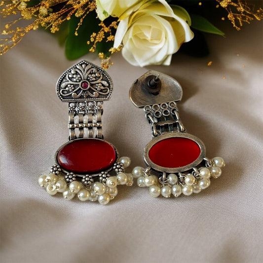 Red Stone Drop Earring