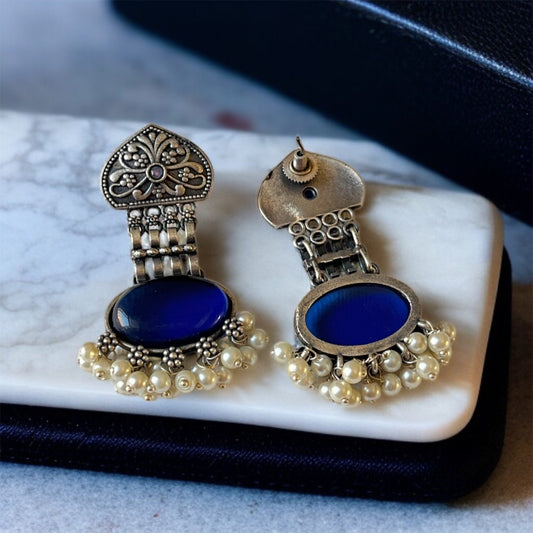 Blue Stone Drop Earring