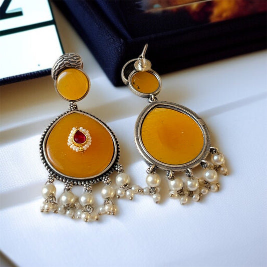 Yellow Stone Drop Earring