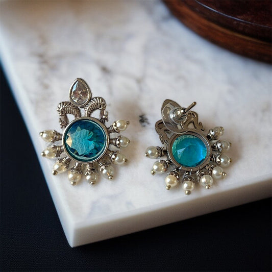 Blue Stone Studs Earring