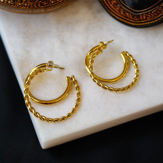 Double Rings Hoop Earrings