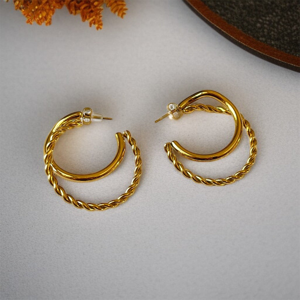 Double Rings Hoop Earrings