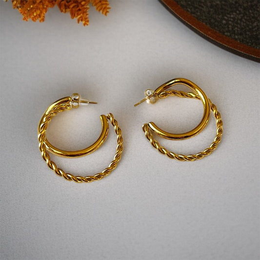 Double Rings Hoop Earrings