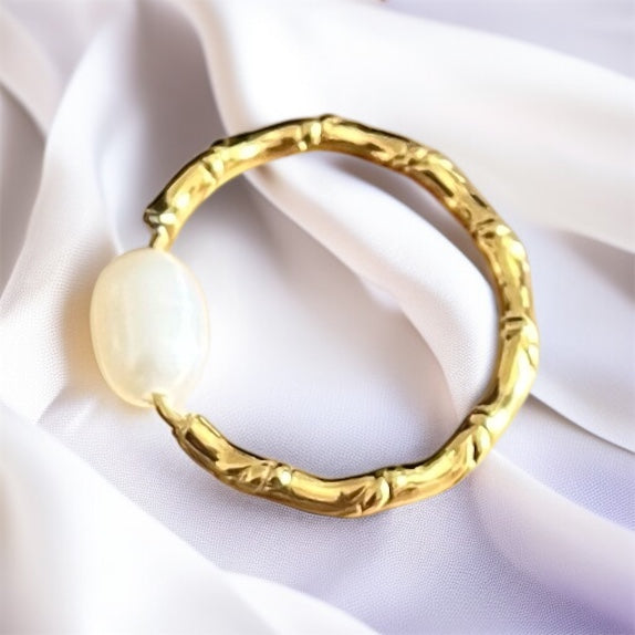 18k Gold Plated Pearl Ring
