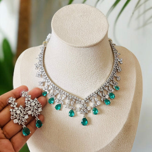 Rama Green AD Necklace Set