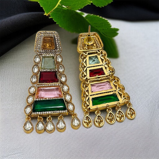 Multicolor Gem Stones Earrings
