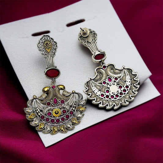 Dual Tone Dangler Earrings