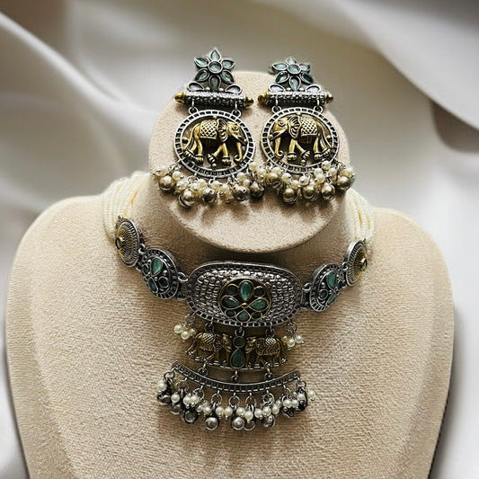 Dual Tone Necklace Set