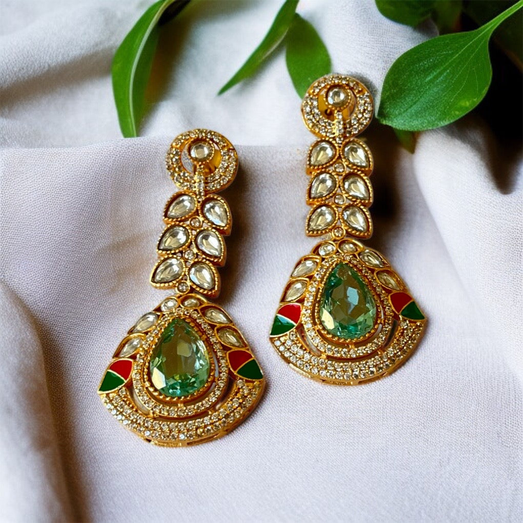 Mint Stone Dangler Earrings