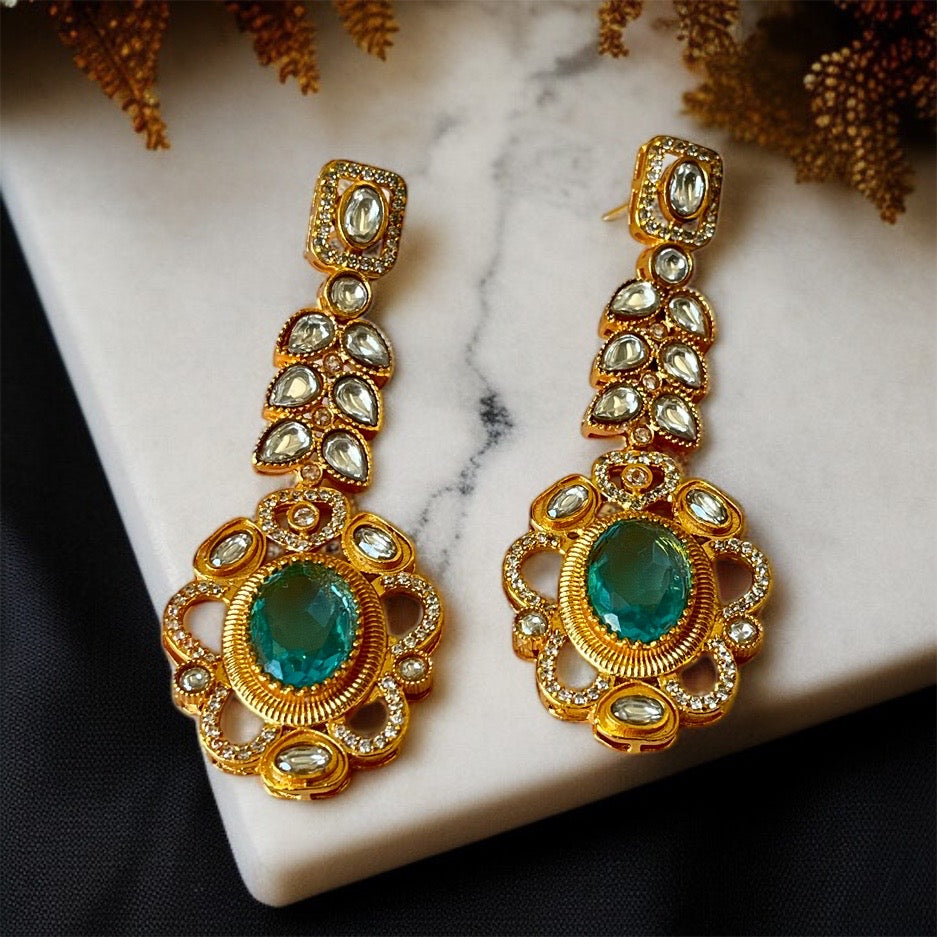 Blue Stone Dangler Earrings