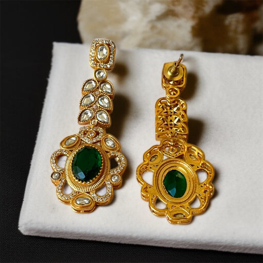 Green Stone Dangler Earrings