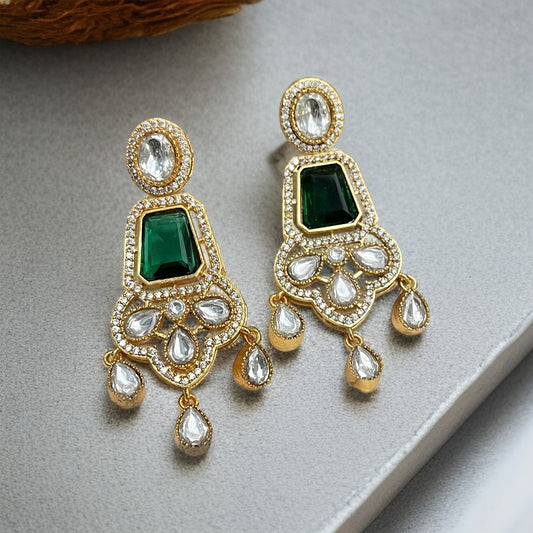 Green Stone Zircon Earring