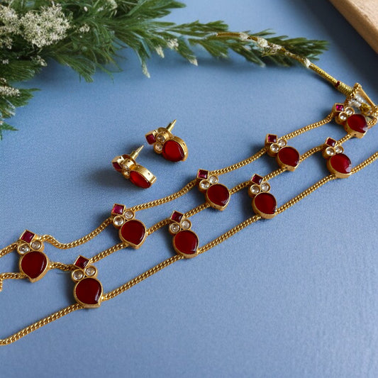 Chain Choker Necklace Set