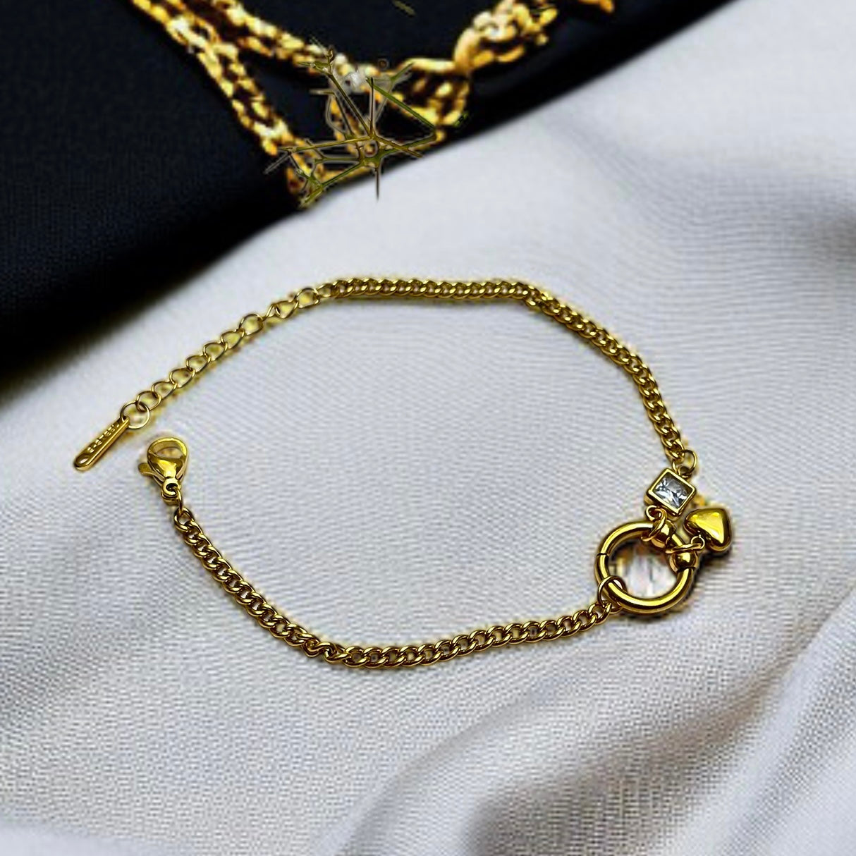 Green Heart Chain Bracelet