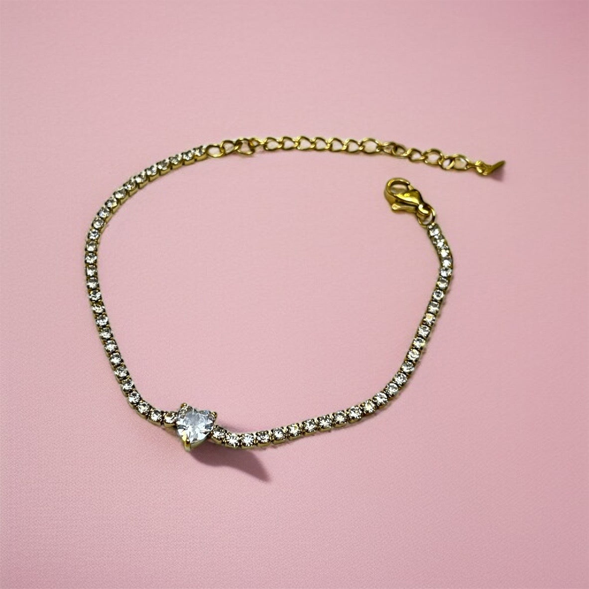 Heart Tennis Chain Bracelet