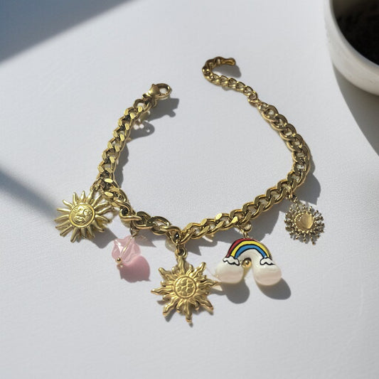 Rainbow Charm Chain Bracelet
