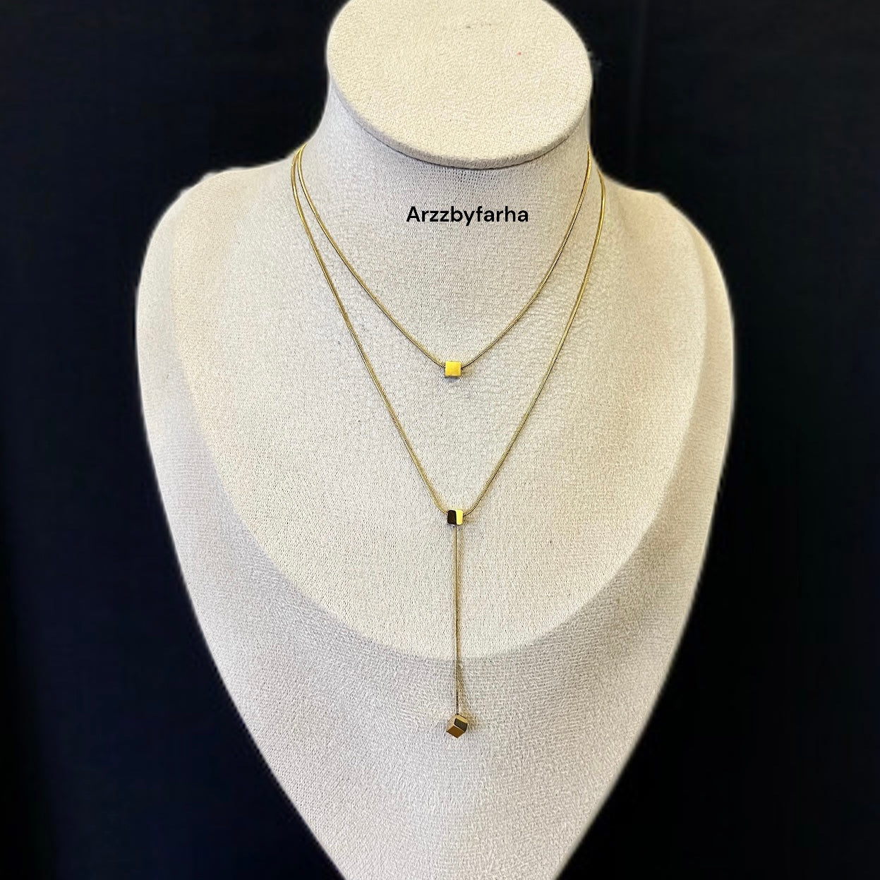 Solid Gold Drop Chain Necklace