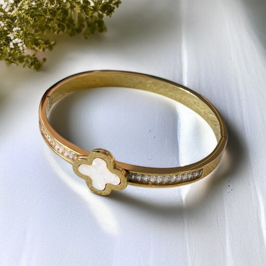 White Clover Cuff Bracelet