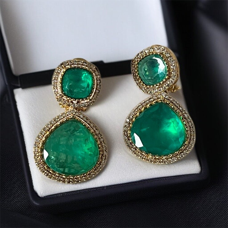 Doublet Stone Drop Earrings