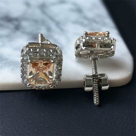 Peach Brown Studs Earrings