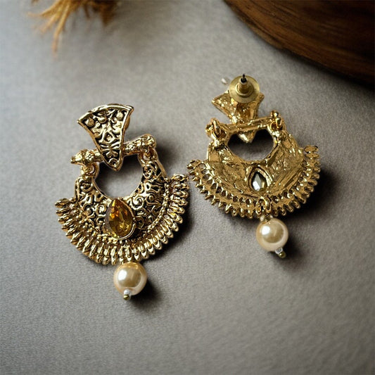 Gold Chandbali Earrings