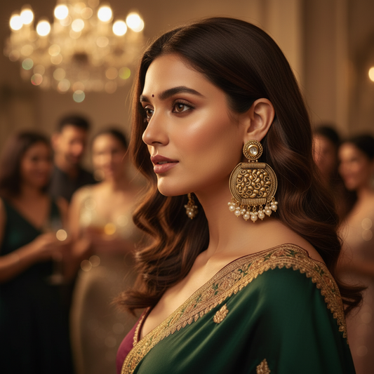 Gold Chandbali Earrings