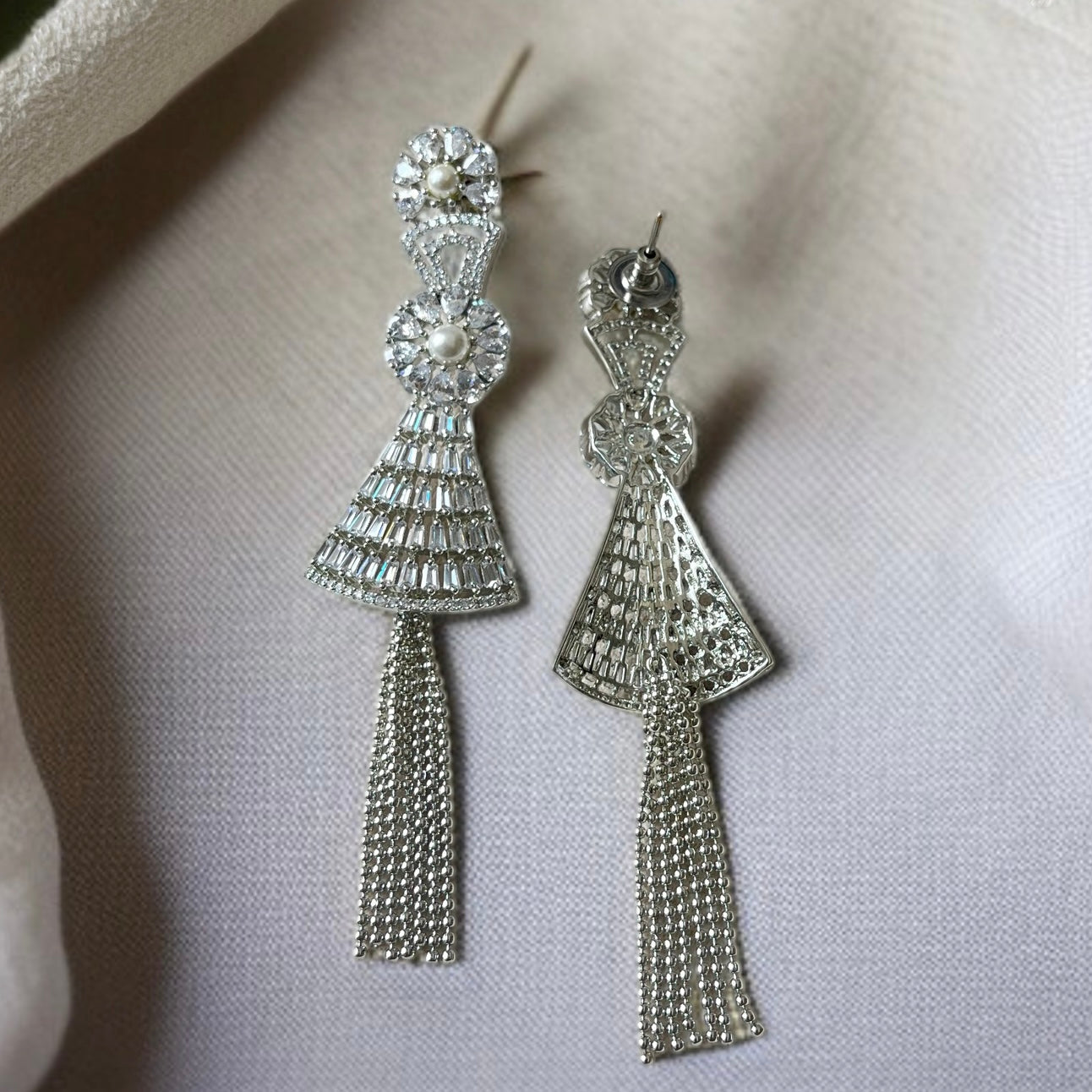 AD Studded Drop Earrings