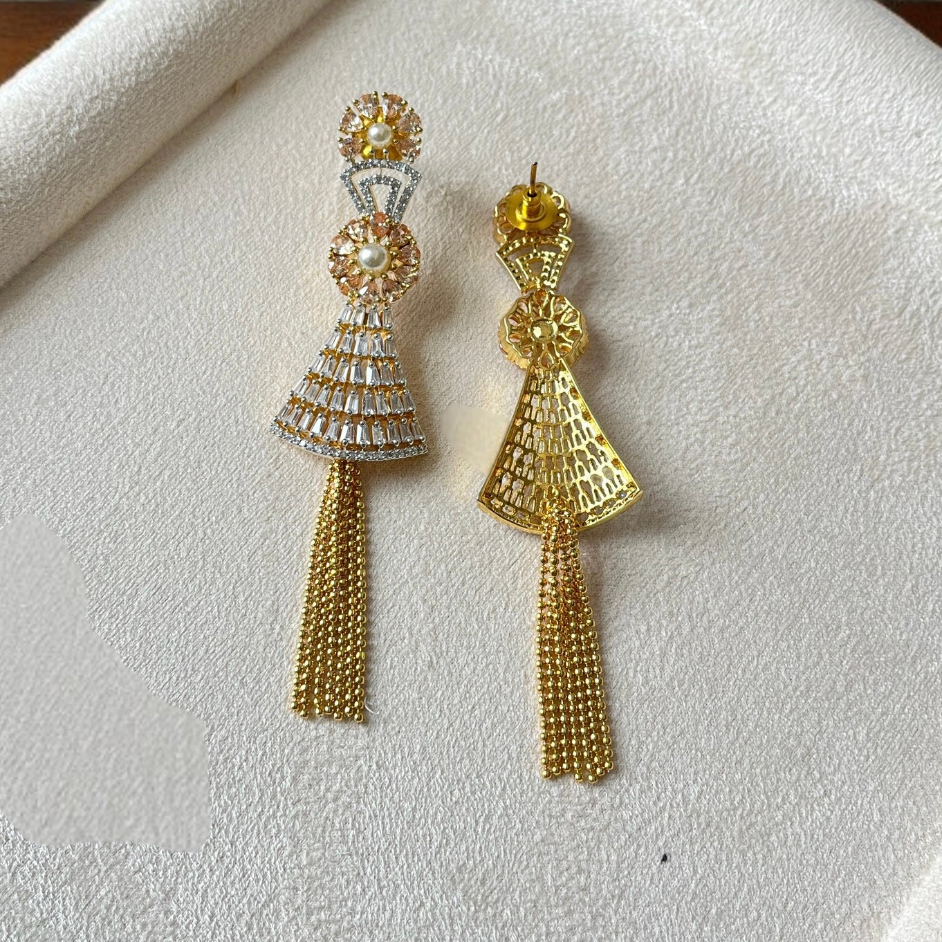 AD Studded Drop Earrings